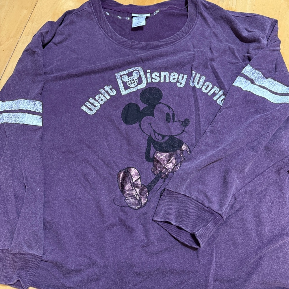 Walt Disney World Mickey Long-Sleeve crop Shirt 3xl New with tags retro raglan